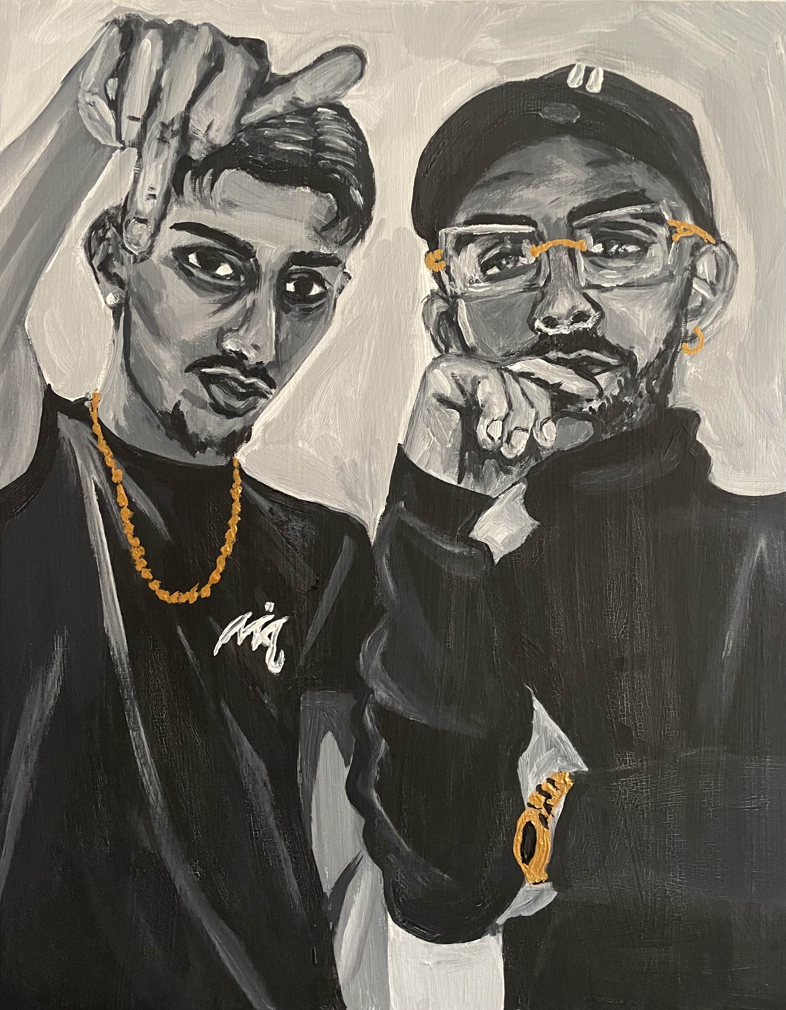 Baby Gang & Bobo 40x50 cm gouache